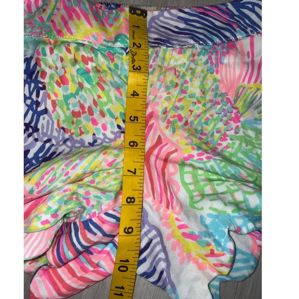 Lilly Pulitzer Callahan Scalloped Shorts Womens S Pink Green Shell Resort Preppy - Picture 8 of 10